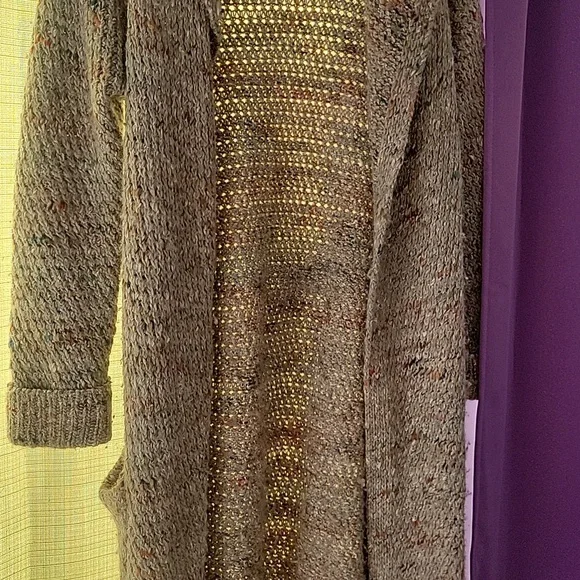 Extra Long Gray Knit Cardigan ROBE Duster Jacket By SOH Wool Alpaca Silk - Picture 3 of 12